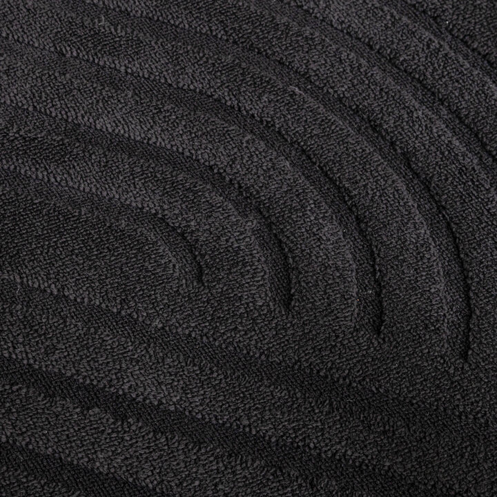 Tapis d'extérieur rond à fleurs - Cassie Curves Noir - 3