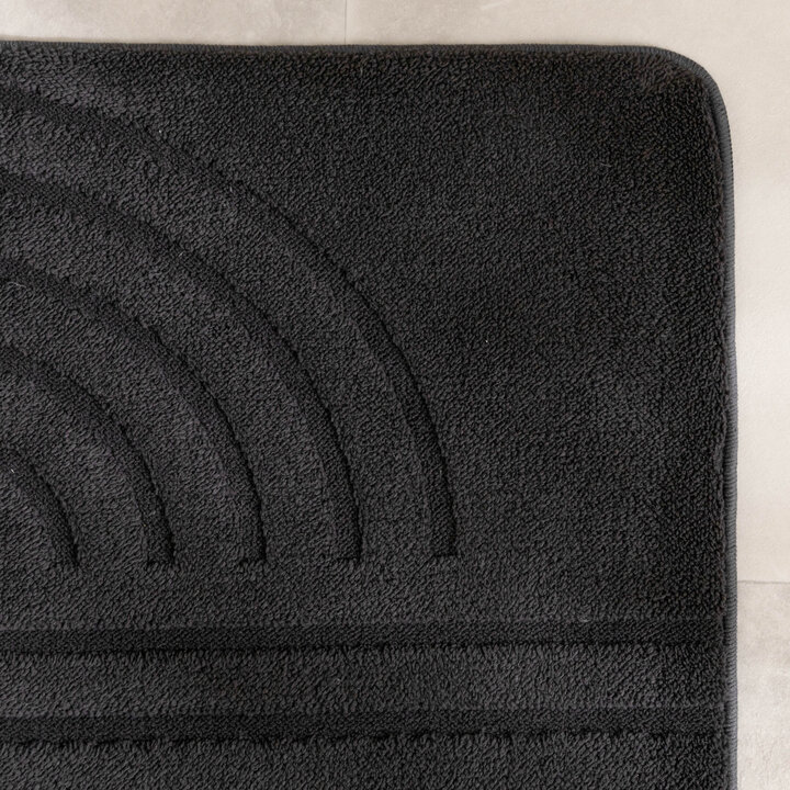 Tapis d'extérieur rond à fleurs - Cassie Curves Noir - 4