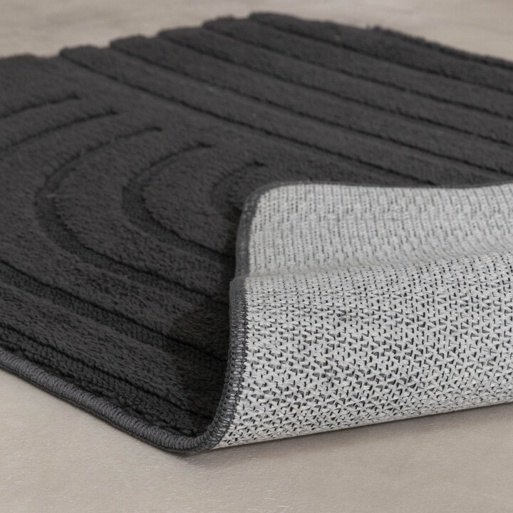 Tapis d'extérieur rond à fleurs - Cassie Curves Noir - 6