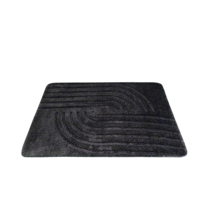 Tapis d'extérieur rond à fleurs - Cassie Curves Noir - 2
