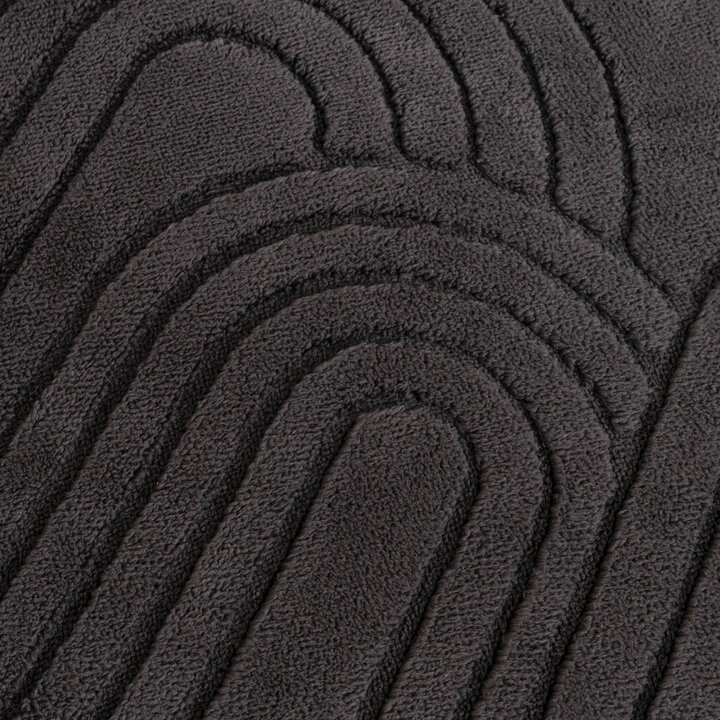 Tapis d'extérieur rond à fleurs - Cassie Arches Noir - 3