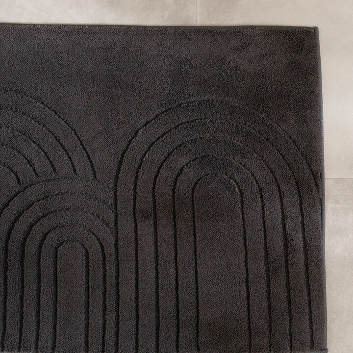 Tapis d'extérieur rond à fleurs - Cassie Arches Noir - 4