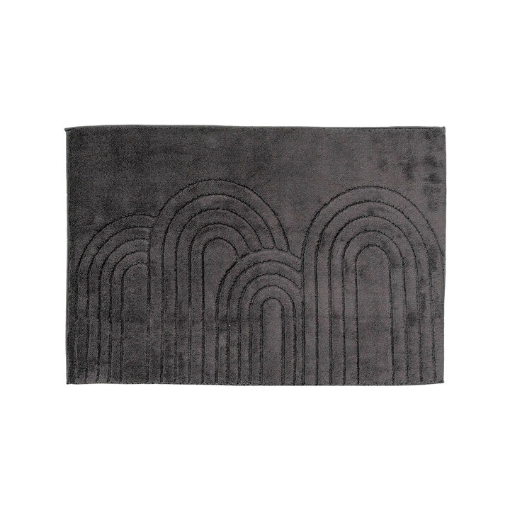 Tapis d'extérieur rond à fleurs - Cassie Arches Noir - 1