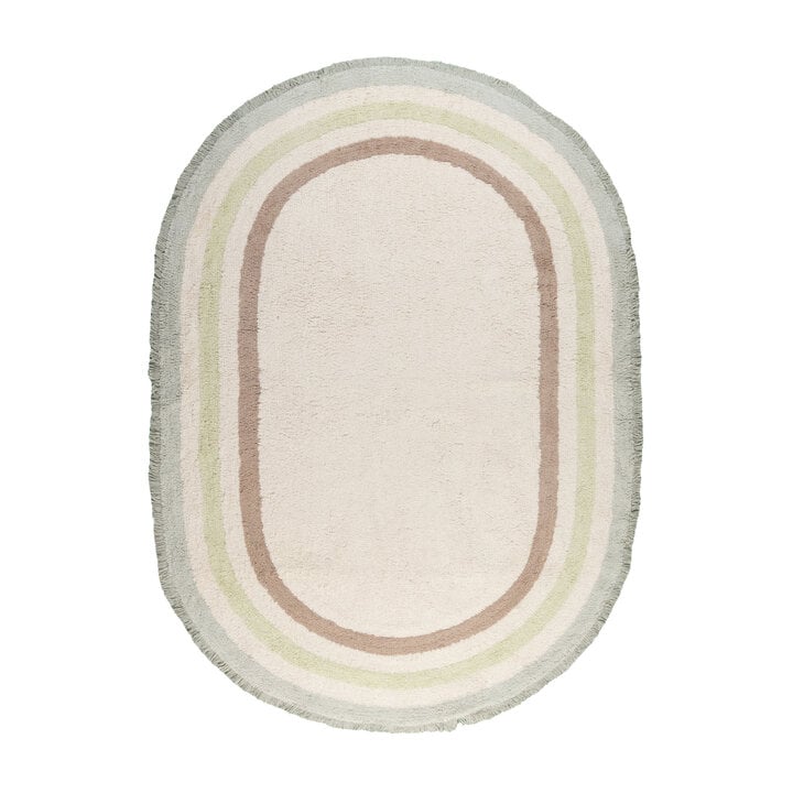 Tapis enfant ovale lavable - Milo Vert - 1