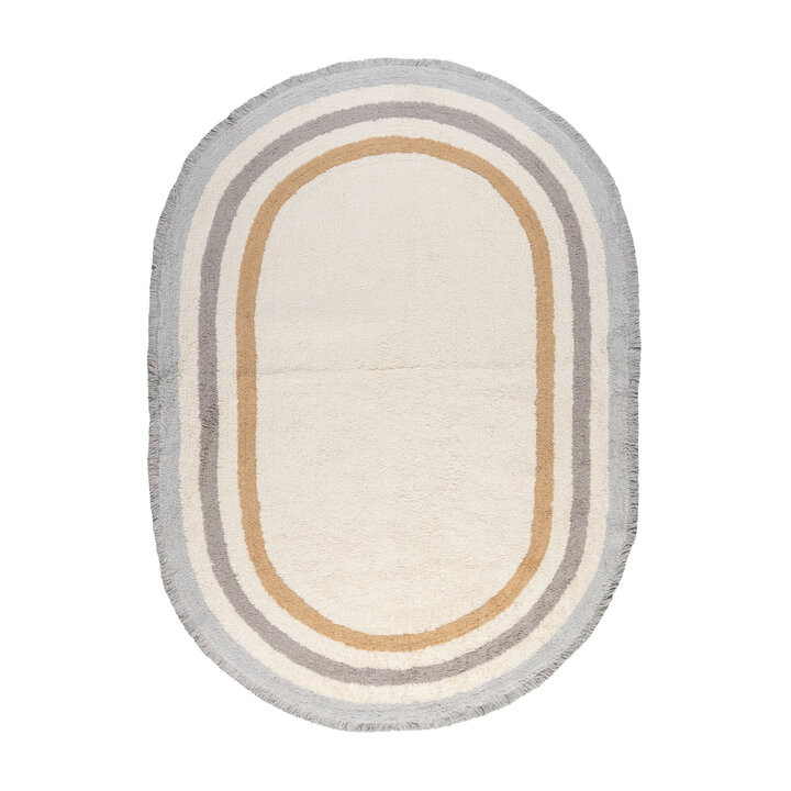 Tapis enfant ovale lavable - Milo Gris - 1