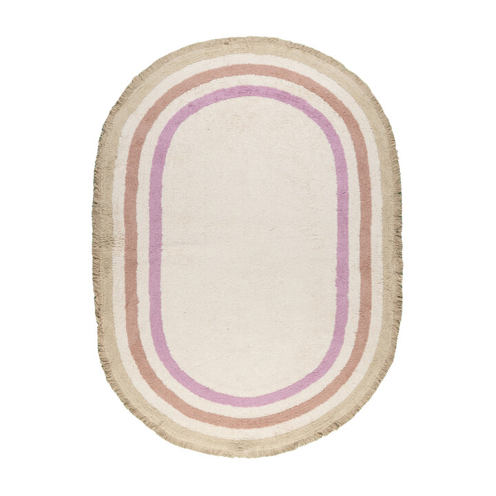 Tapis enfant ovale lavable - Milo Rose - 1