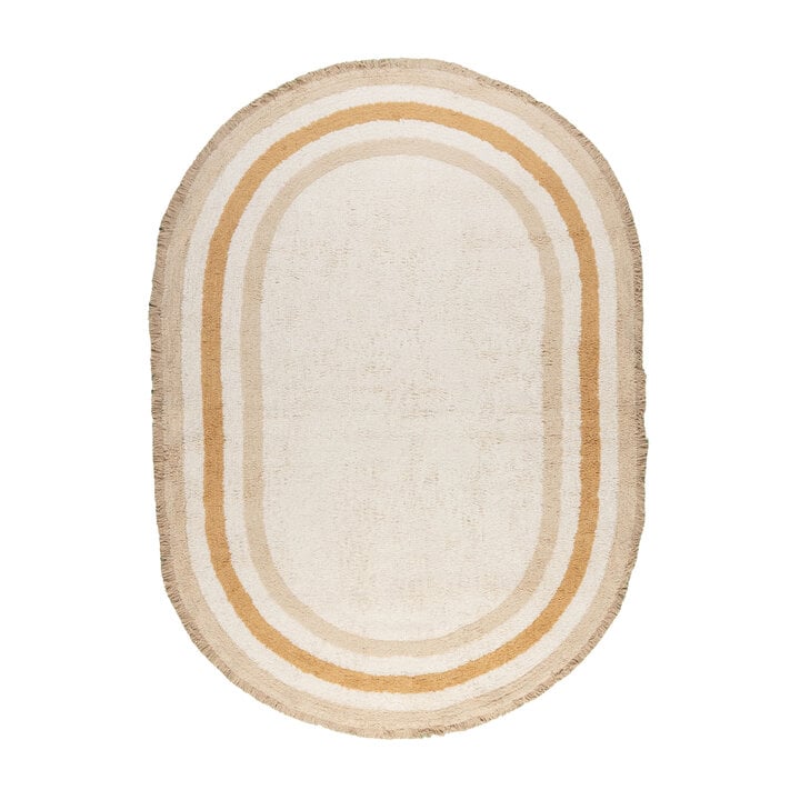 Tapis lavable pour enfants ovale - Milo Beige - 1