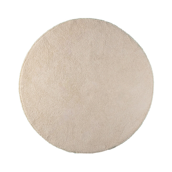 Tapis rond doux - Teddy Crème - 1