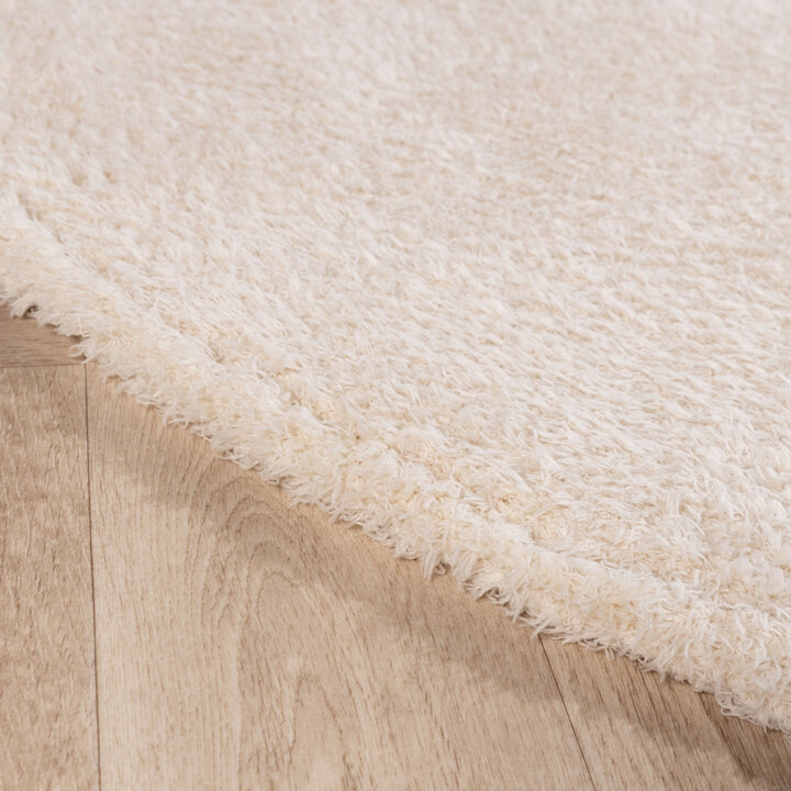 Tapis rond doux - Teddy Crème - 5