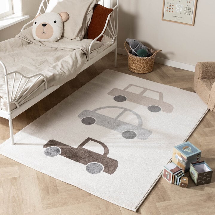 Tapis chambre d'enfant - Bowie Auto Crème