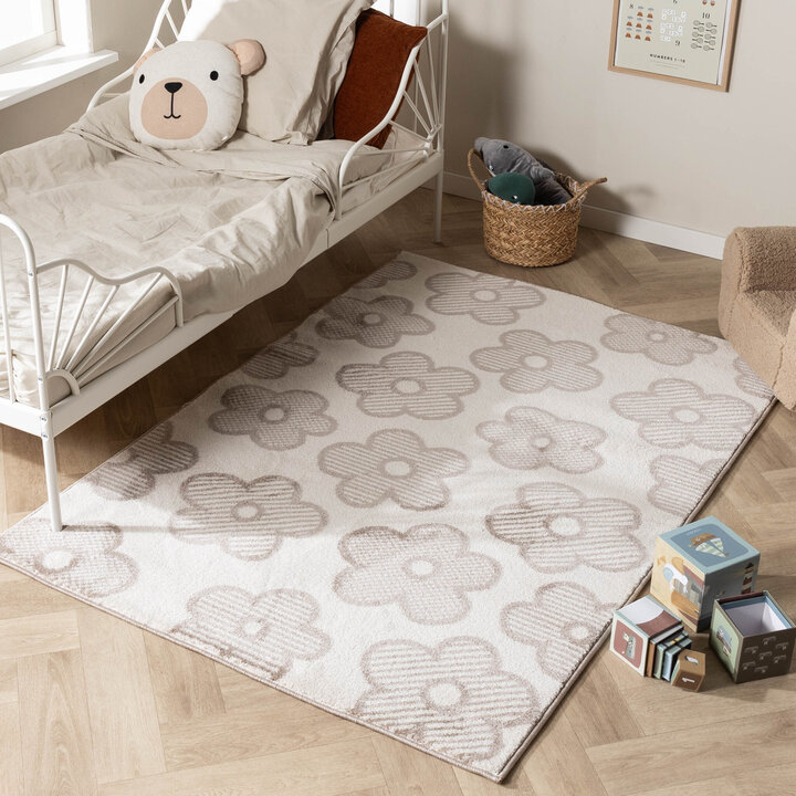 Tapis chambre d'enfant- Bowie Flower Crème