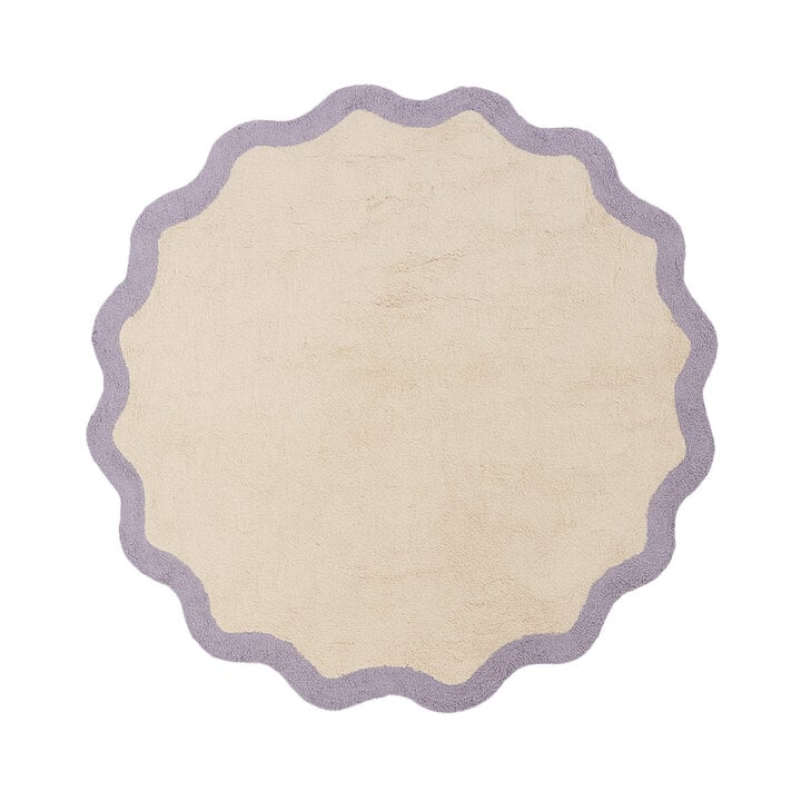 Tapis Rond Lavable – Hazy Lilas/Crème - 1