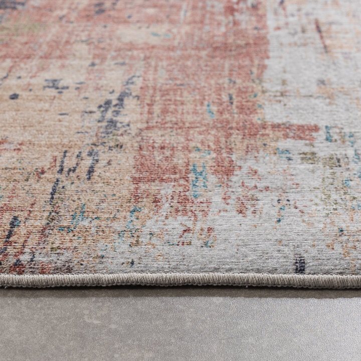 Tapis de couloir lavable - Domingo Grunge terra/Crème - 6