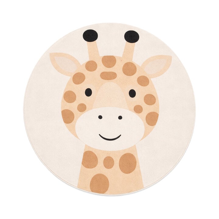 Tapis de jeu rond lavable pour enfants – Sammy Girafe Beige - 1