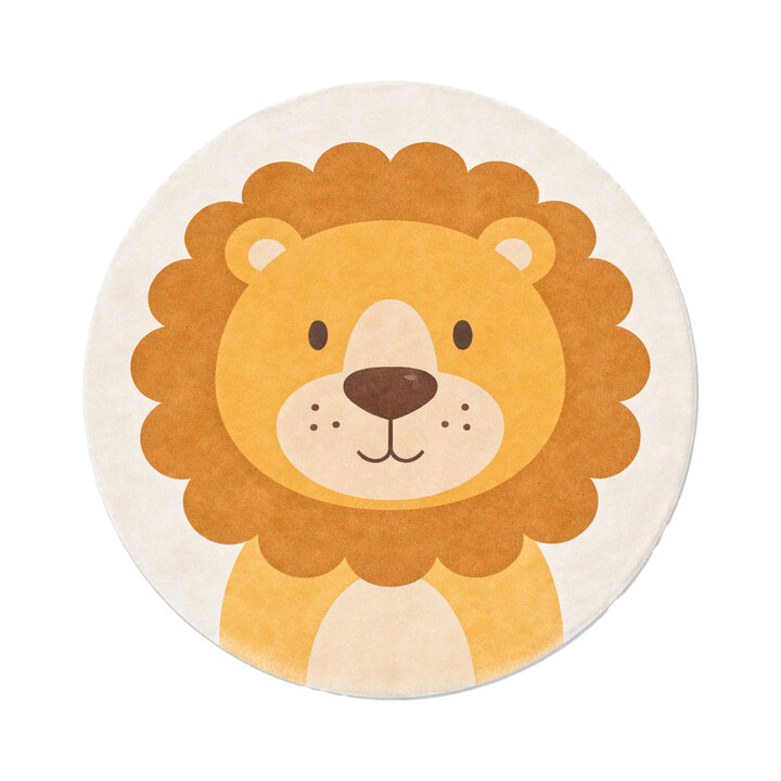 Tapis de jeu rond lavable pour enfants – Sammy Lion Marron - 1