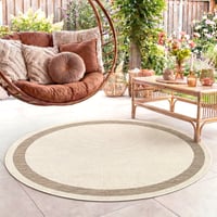 Tapis d'extérieur rond en jute - Nomad Edge Crème