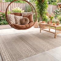 Tapis d'extérieur en jute - Nomad Aztec Crème