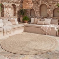 Tapis d'intérieur et d'extérieur rond - Bali Marron