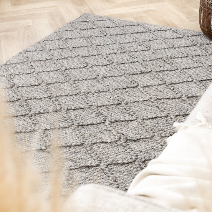 Tapis en laine tressée - Knit Gris - 5