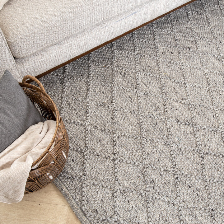 Tapis en laine tressée - Knit Gris - 6