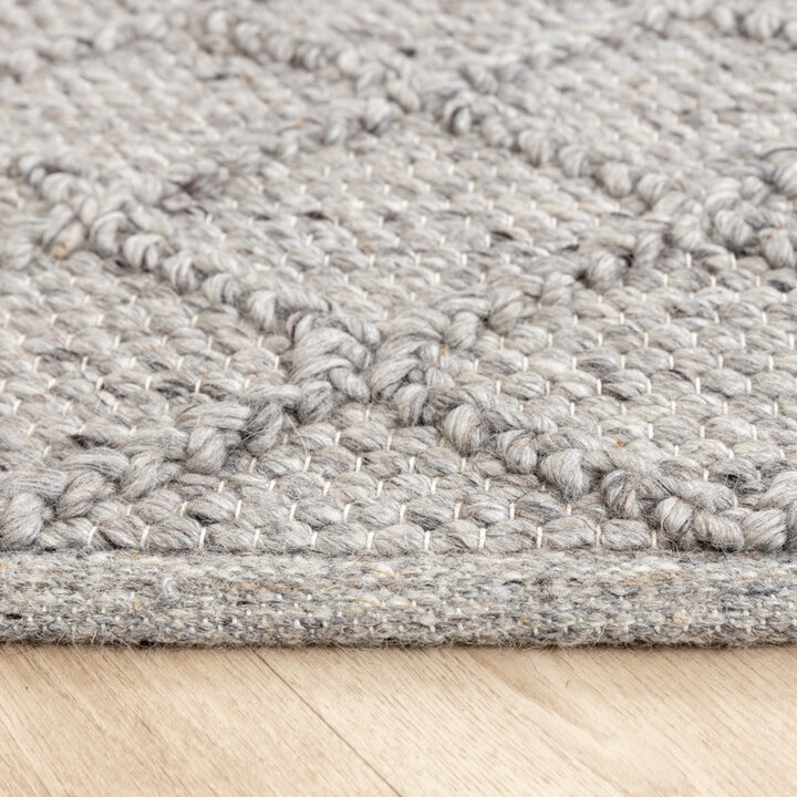 Tapis en laine tressée - Knit Gris - 7