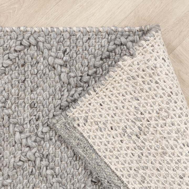 Tapis en laine tressée - Knit Gris - 8