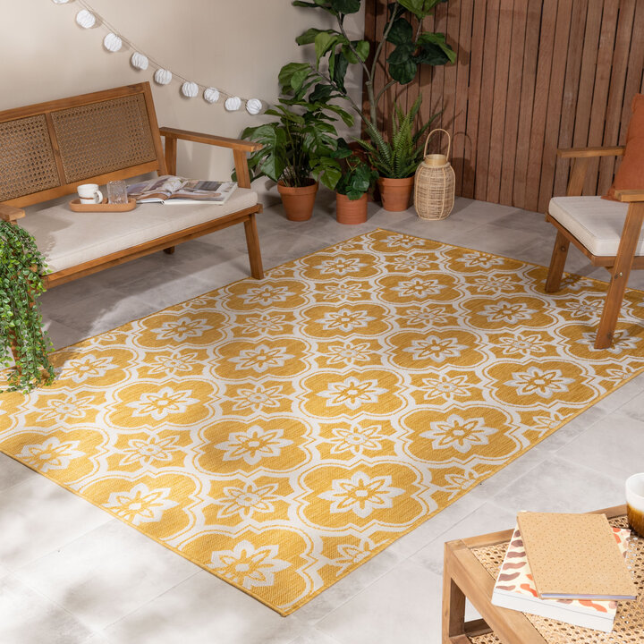 Tapis d’extérieur – Rio Flower Jaune