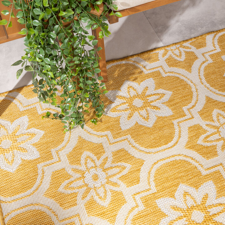 Tapis d’extérieur – Rio Flower Jaune - 2