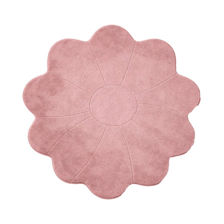 Tapis Enfant Lavable – Coco Fleur Rose Foncé - 1