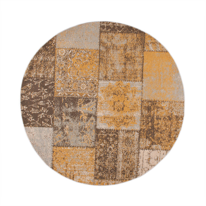 Tapis patchwork rond - Dreams Jaune Ocre - 1