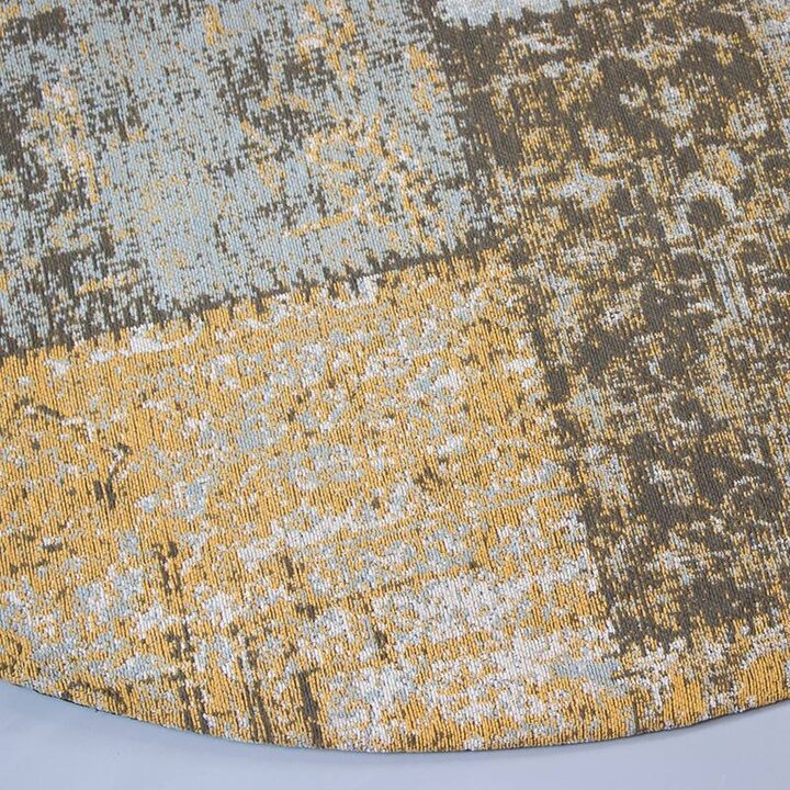 Tapis patchwork rond - Dreams Jaune Ocre - 5