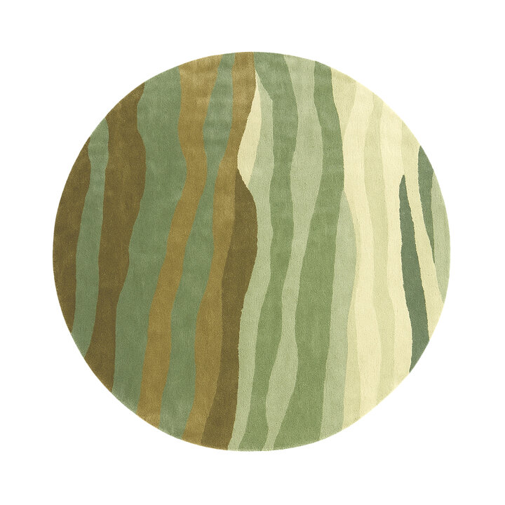 Tapis rond en laine – Liora Vert - 1