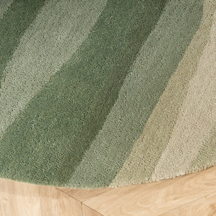 Tapis rond en laine – Liora Vert - 5