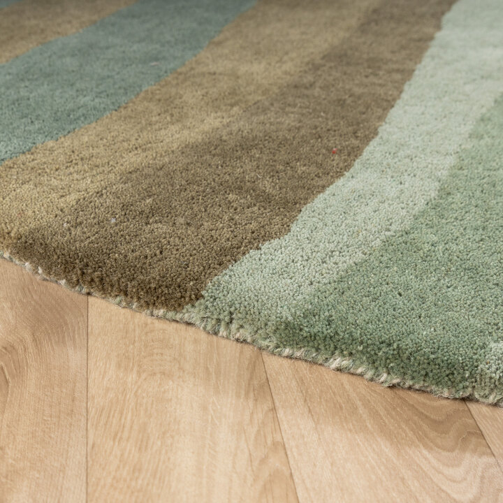 Tapis rond en laine – Liora Vert - 6