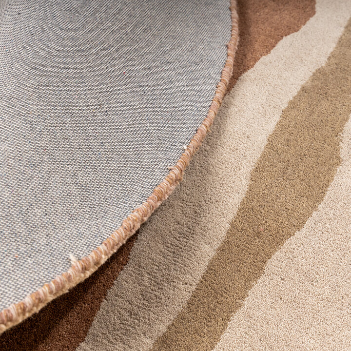 Tapis rond en laine – Liora Beige - 7