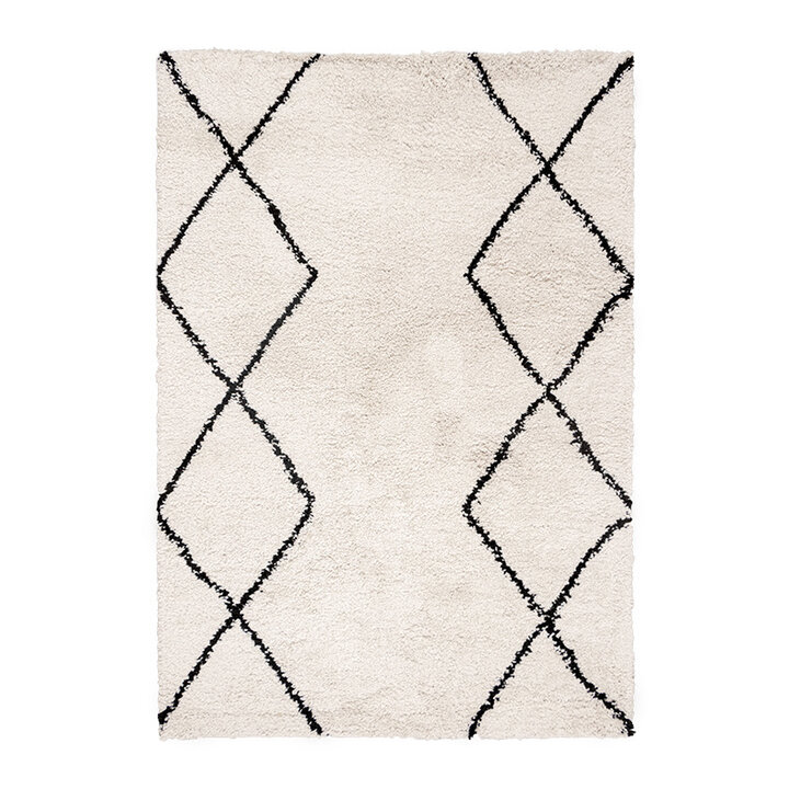 Tapis à poils longs - Sensa Double Crème/Noir - 1