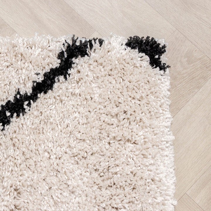 Tapis à poils longs - Sensa Double Crème/Noir - 5