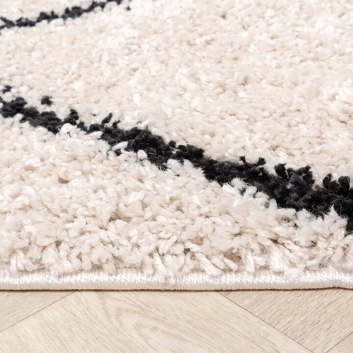 Tapis à poils longs - Sensa Double Crème/Noir - 6