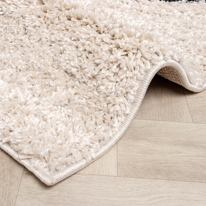 Tapis à poils longs - Sensa Double Crème/Noir - 7