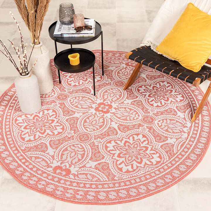 Tapis d'extérieur rond - Summer Oriental Rose - 3