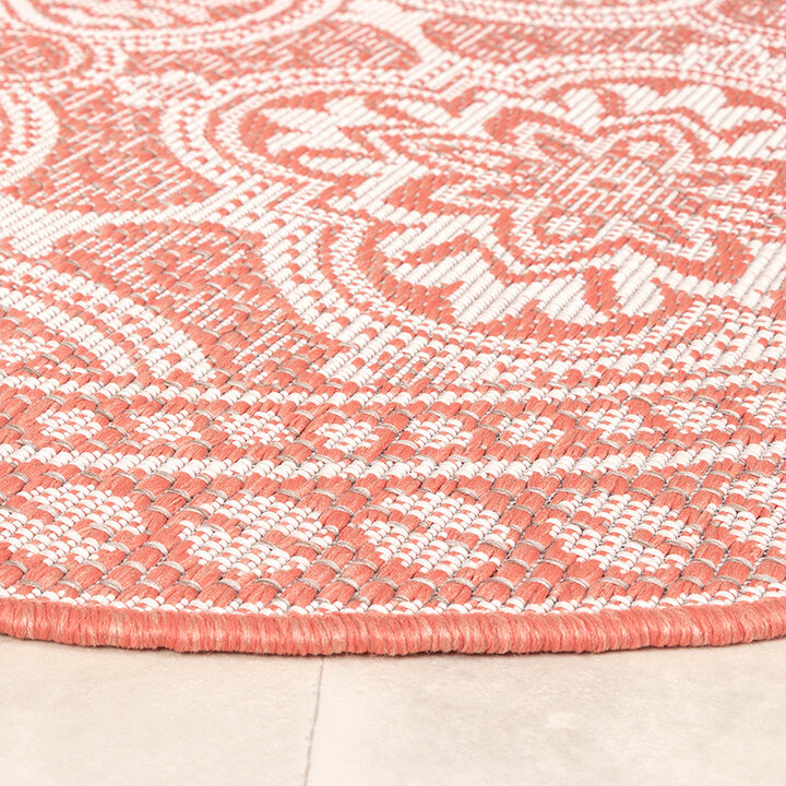 Tapis d'extérieur rond - Summer Oriental Rose - 8