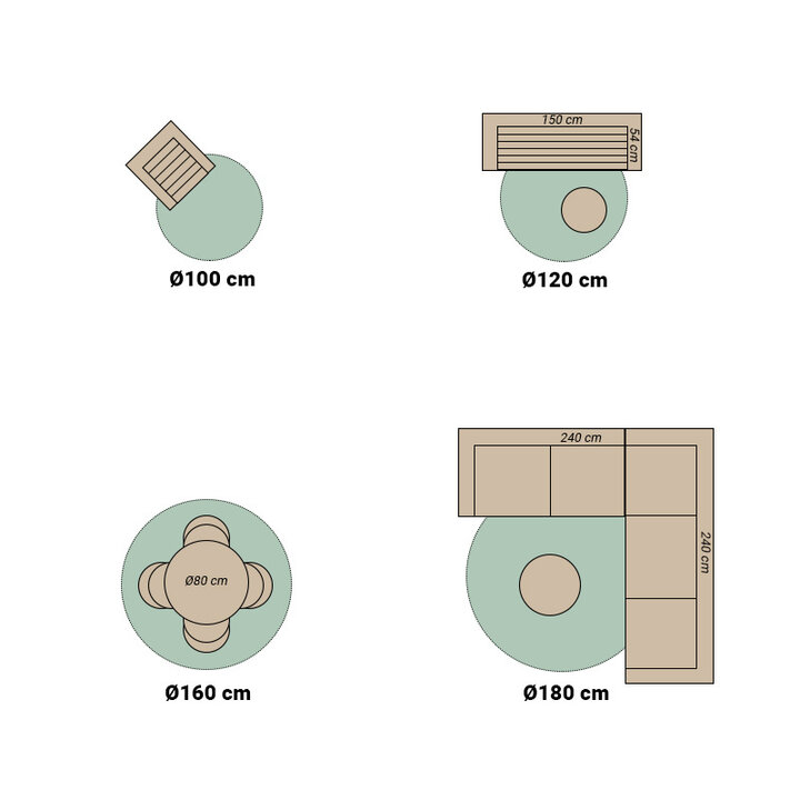 Tapis d'extérieur rond - Summer Oriental Rose - 10