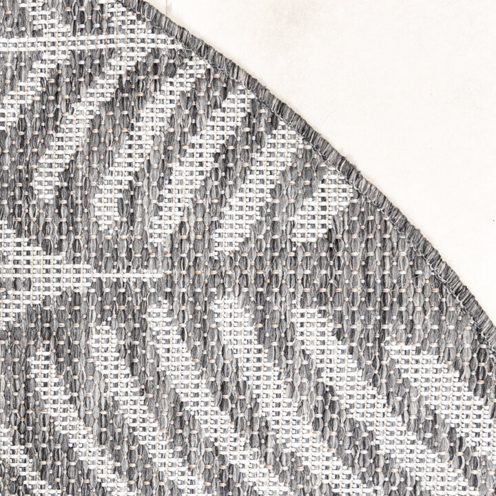 Tapis d'extérieur rond - Summer Leaves Gris - 5