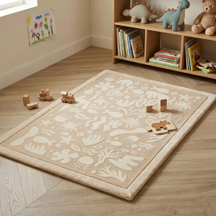 Tapis de jeu lavable - Flo Crème