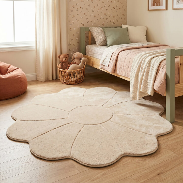 Tapis lavable pour enfant - Coco Flower Beige