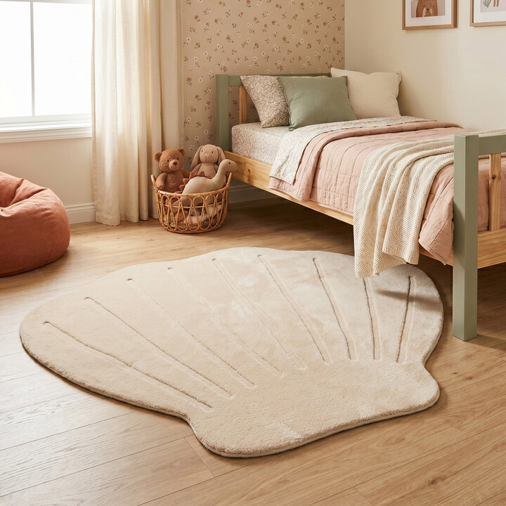 Tapis lavable pour enfant - Coco Shell Beige