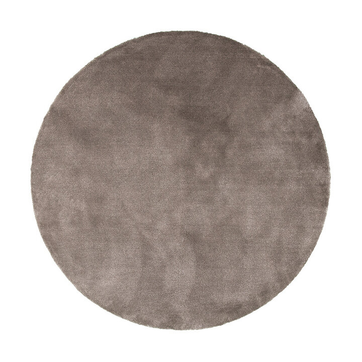 Tapis rond en viscose lavable - Vive Taupe - 1