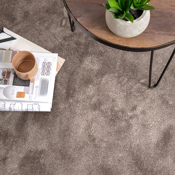 Tapis rond en viscose lavable - Vive Taupe - 3