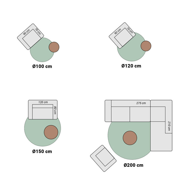 Tapis rond en viscose lavable - Vive Taupe - 7